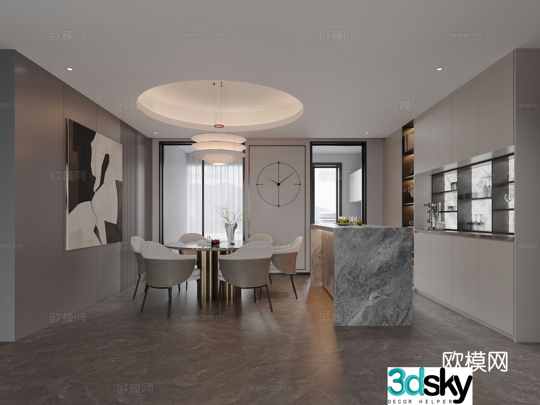 Light luxury restaurant 3D model