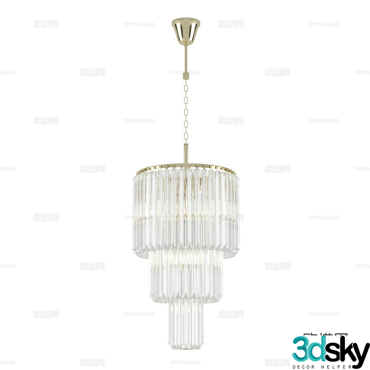 Light luxury chandelier crystal chandelier 3d model