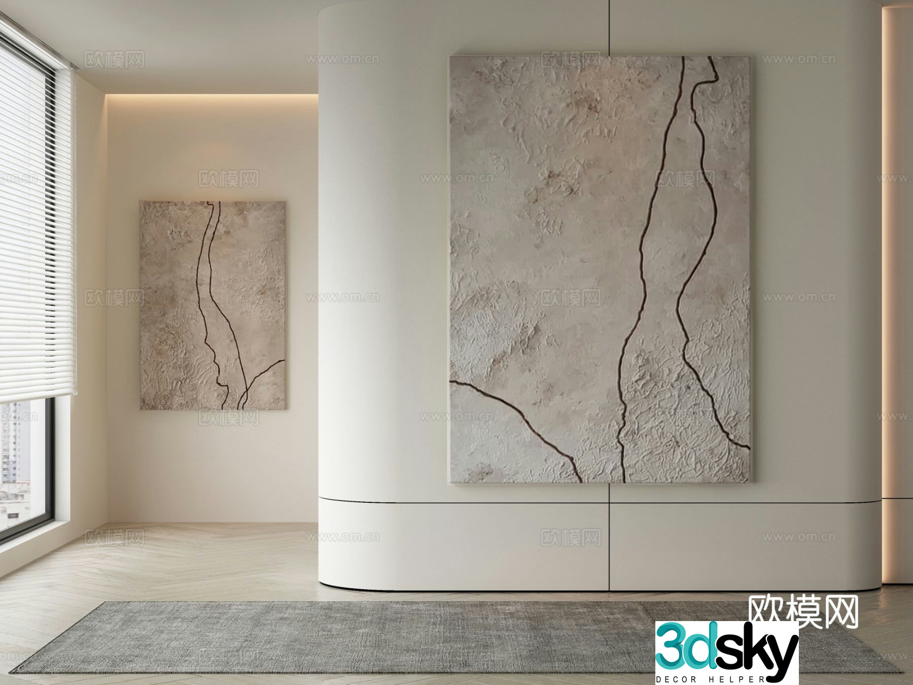 Wabi-sabi painting texture painting decorative painting 3d model