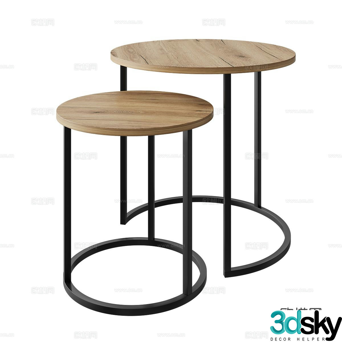 Nordic round table side table 3D model