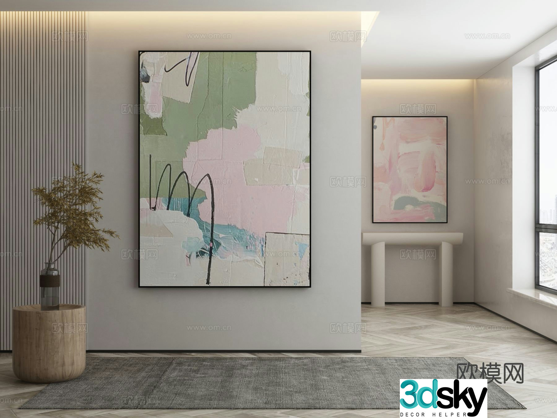 Modern decorative painting abstract painting art painting 3d model