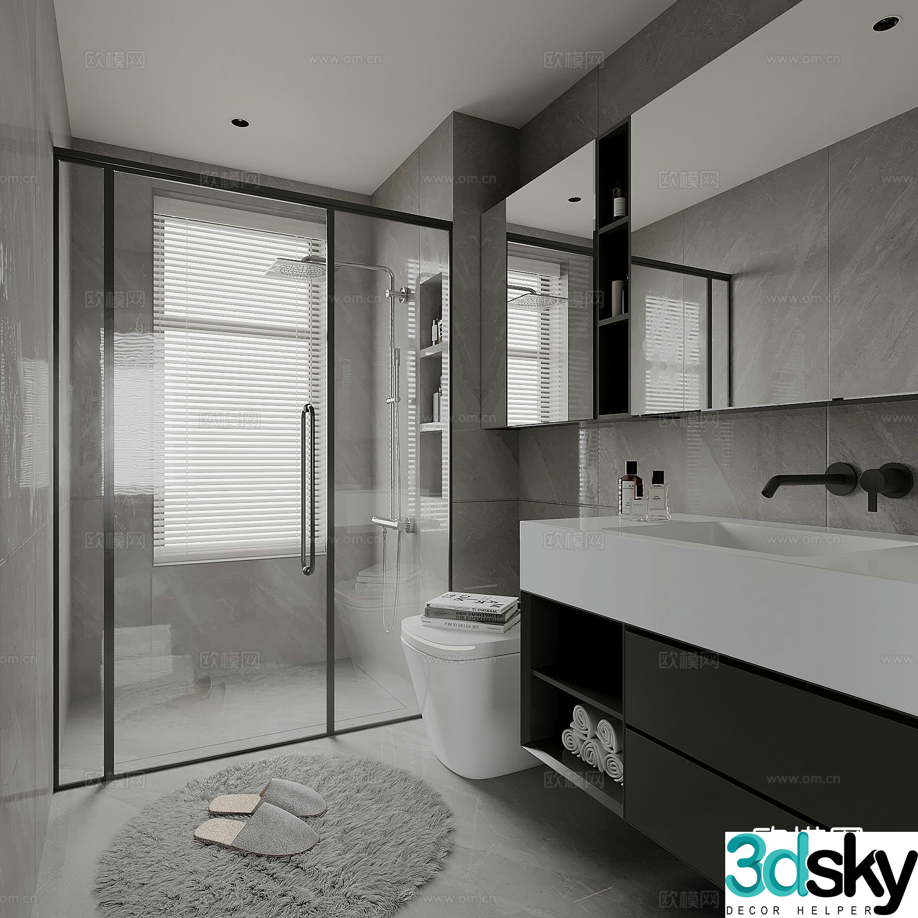 Modern bathroom bathroom 3d model