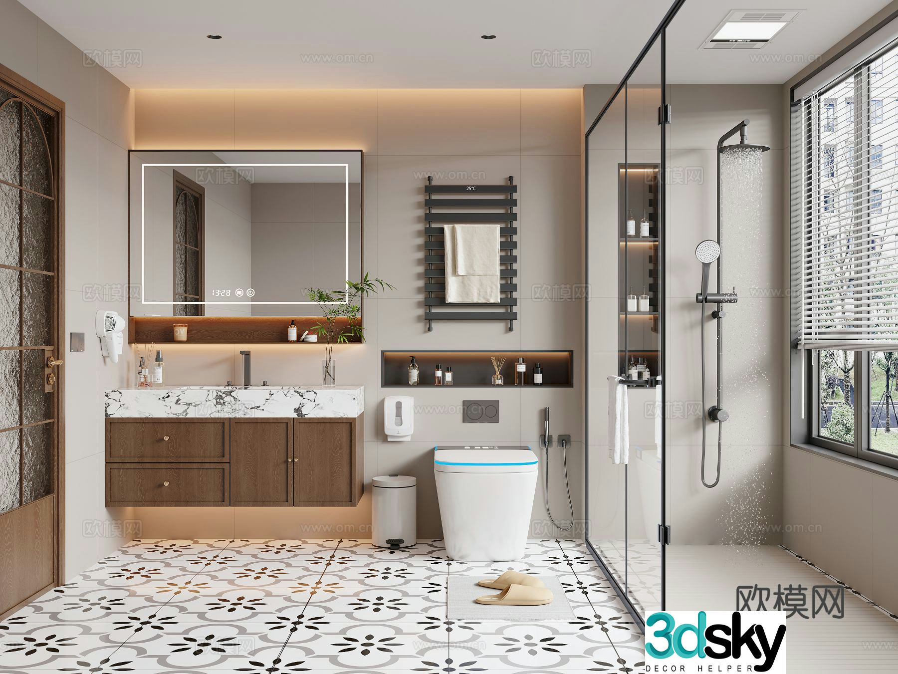 Medieval style bathroom bathroom 3d model