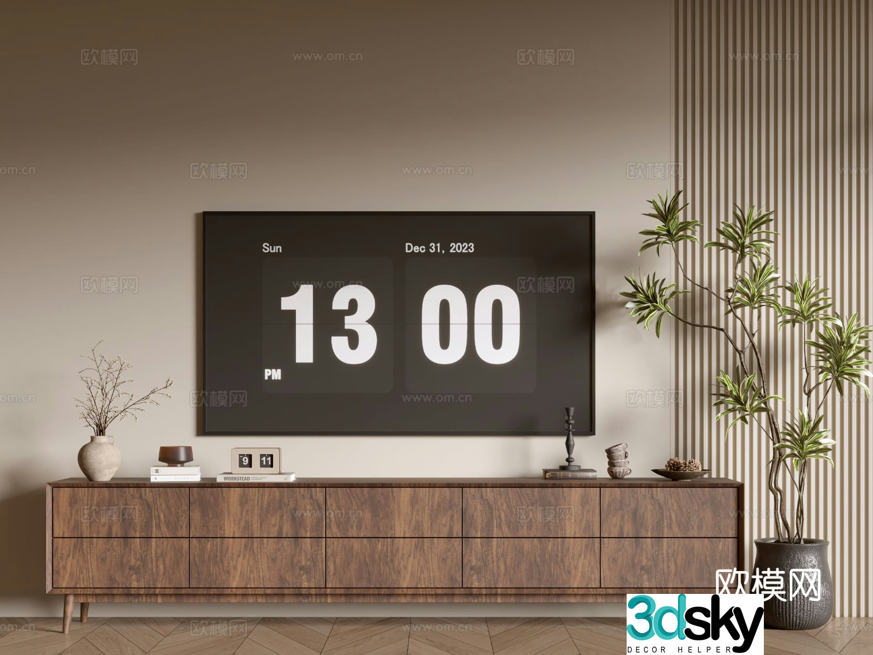 Wabi-sabi TV cabinet 3d model