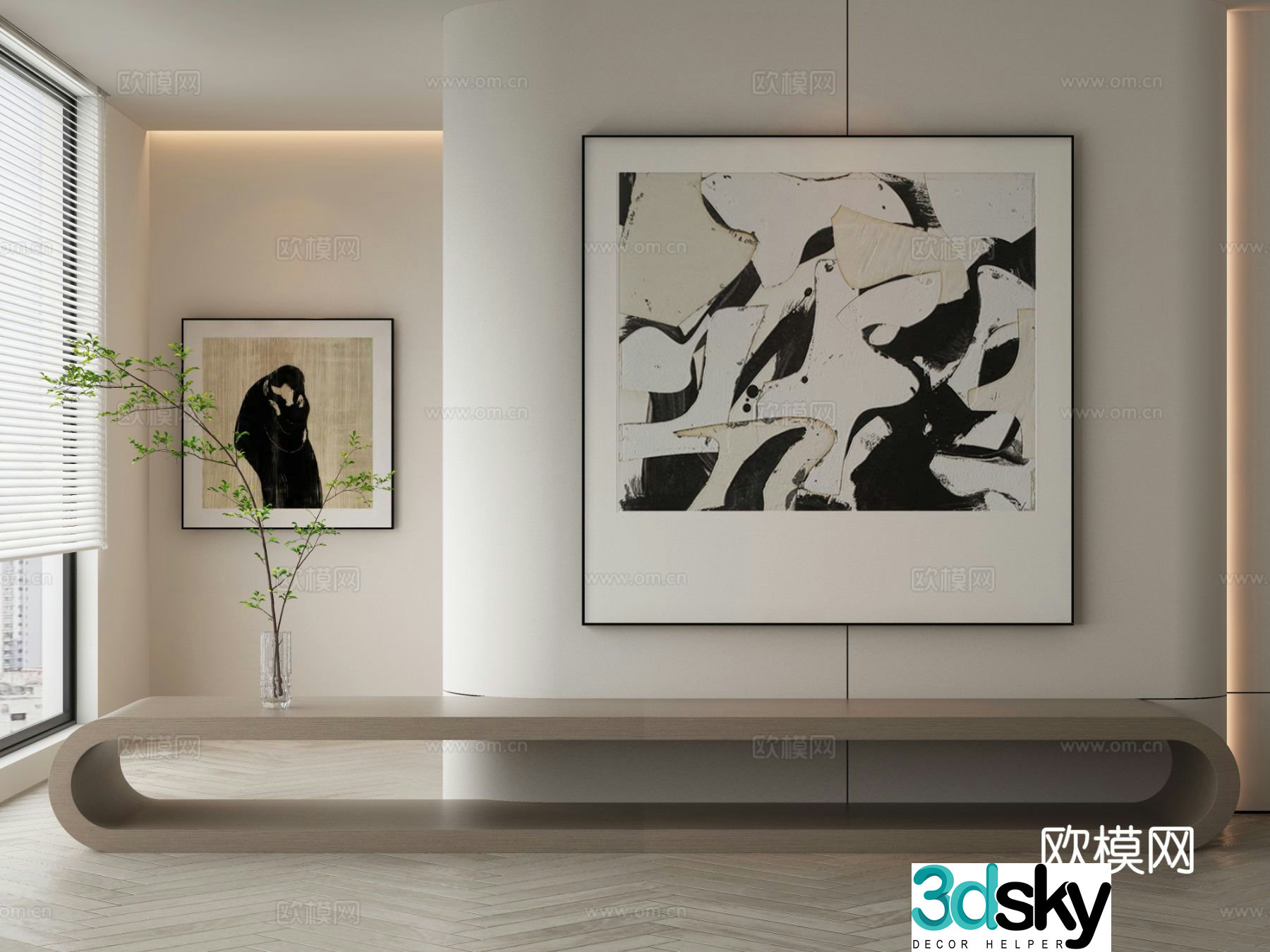 Decorative painting art painting hanging painting 3d model