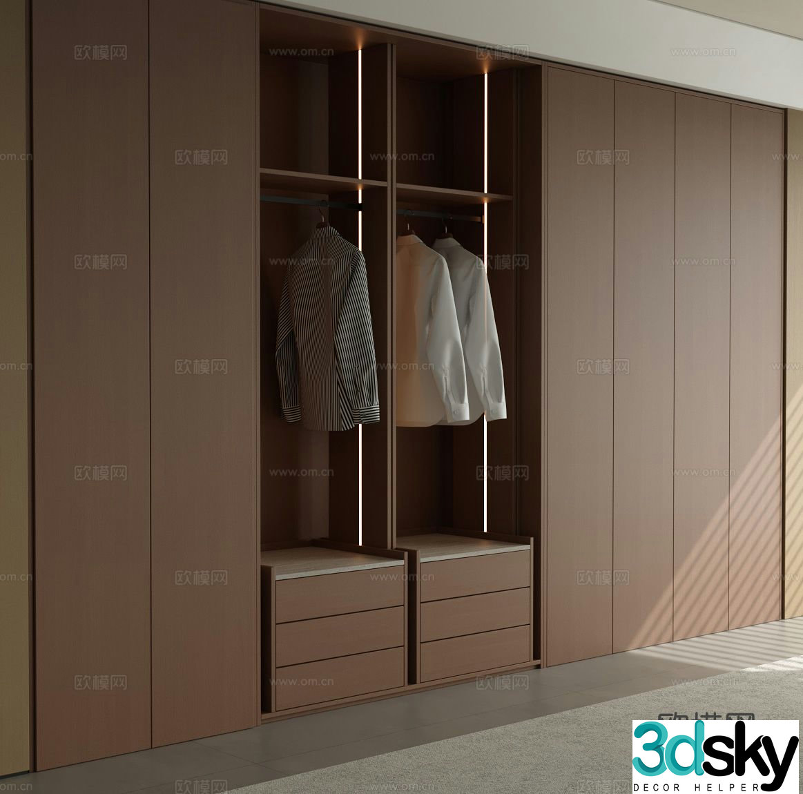 modern wardrobe wardrobe 3d model