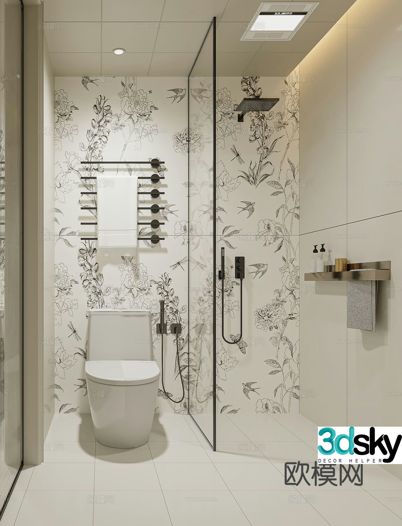 French bathroom bathroom 3d model