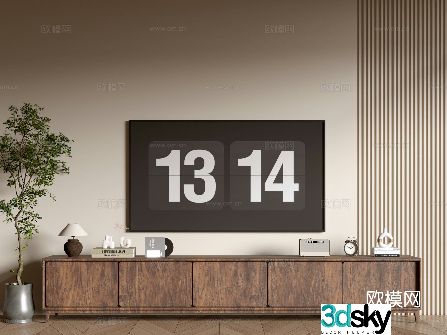 Medieval style TV cabinet 3D model
