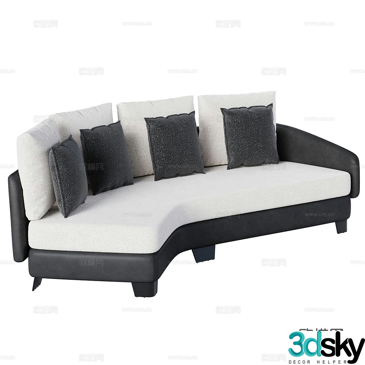 Special shaped sofa curved sofa 3d model
