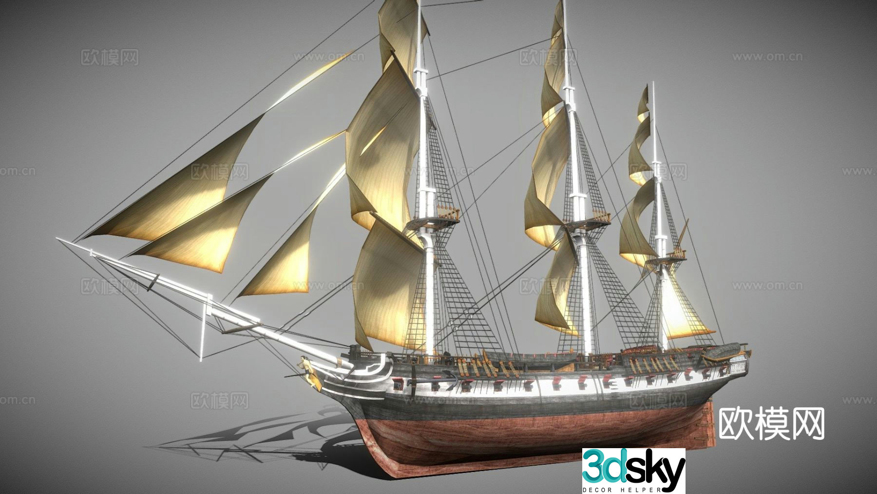 us navy ship essex sailing ship 3d model