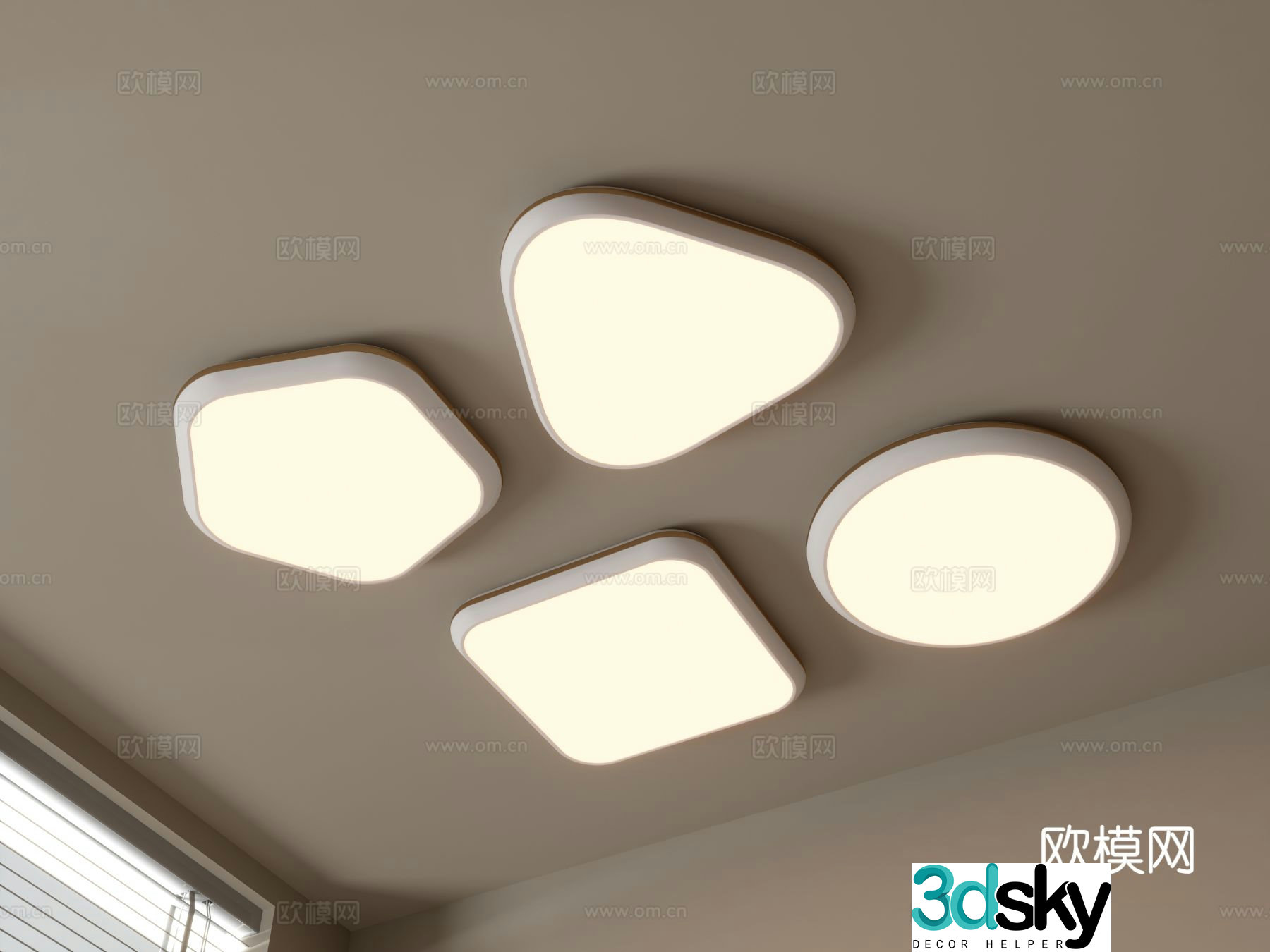 Modern geometric ceiling lamp 3d model