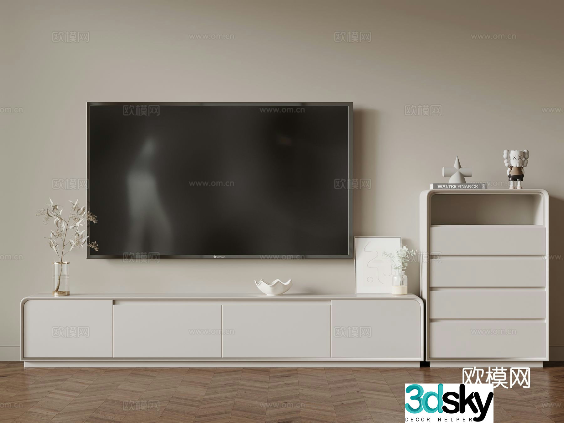 Modern TV cabinet chest 3d model