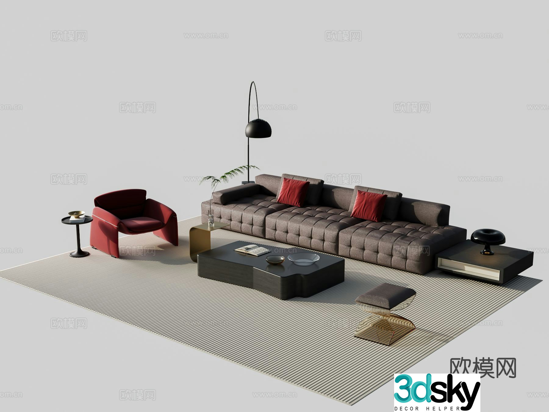 Italian sectional sofa 3d model