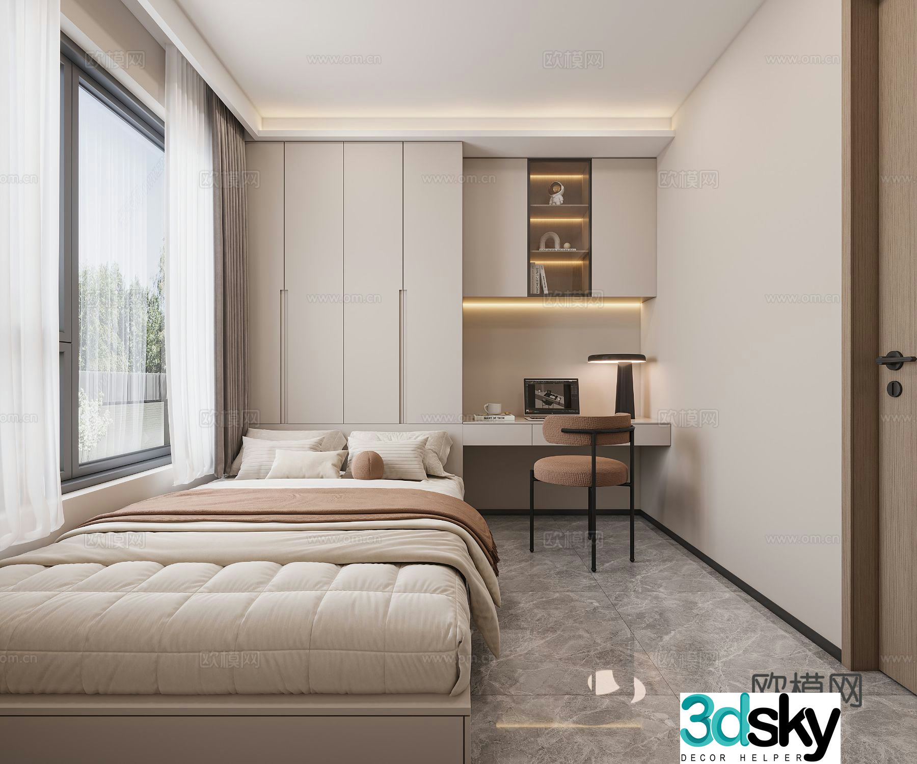 Modern tatami bedroom 3d model