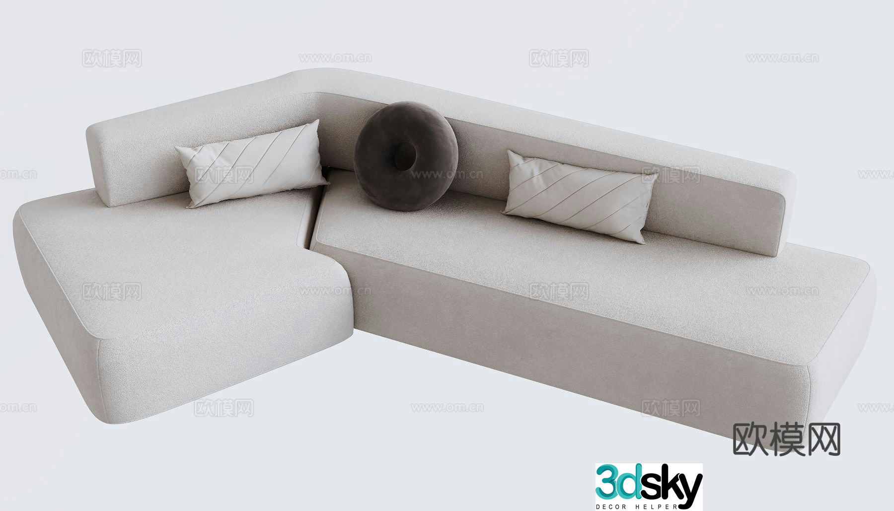 Modern corner sofa multi-person sofa 3d model