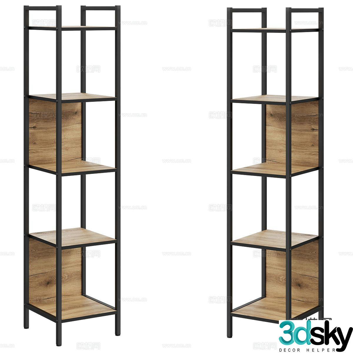 Nordic simple decorative cabinet shelf 3d model