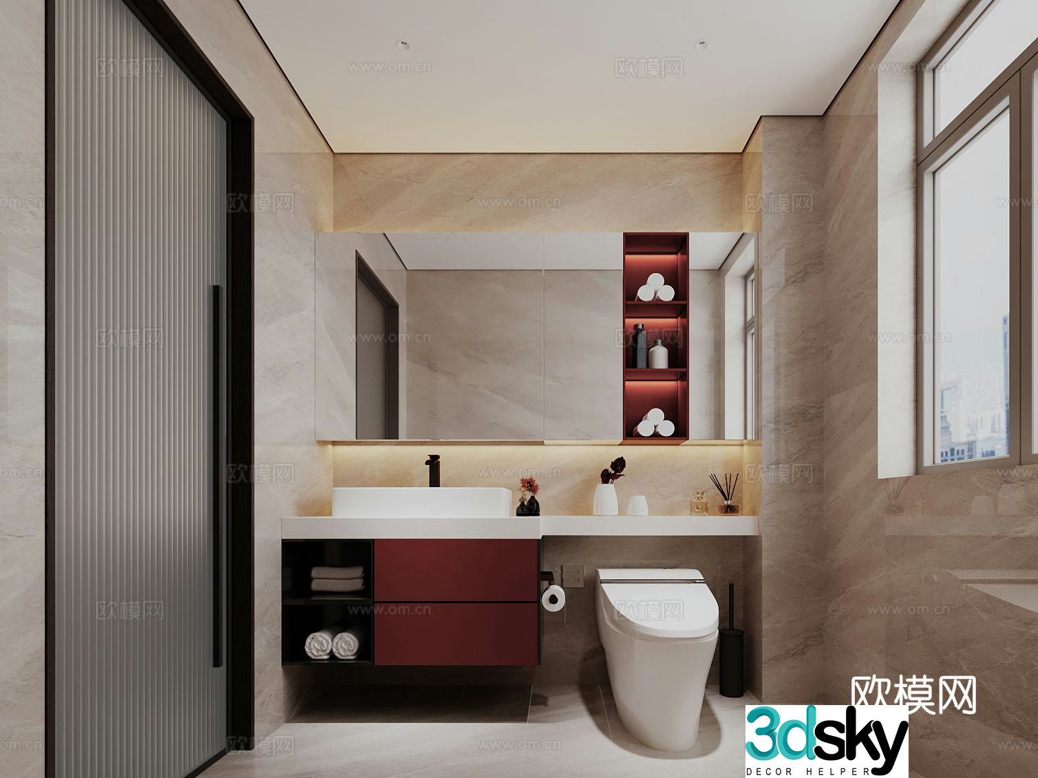 Modern bathroom bathroom 3d model