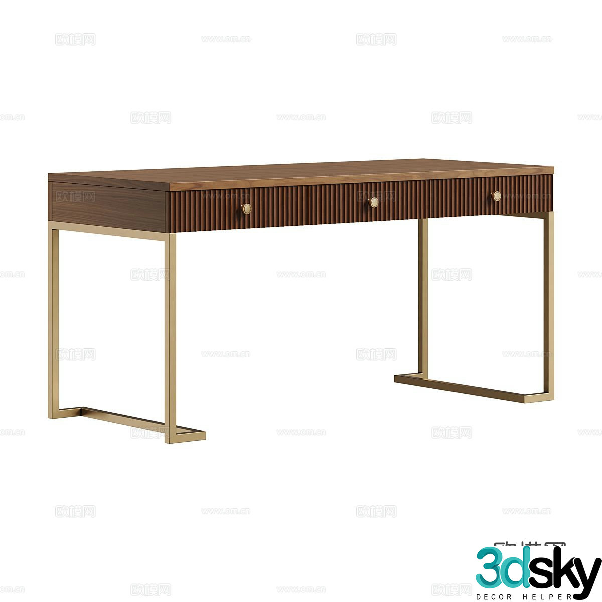 Log desk 3d model