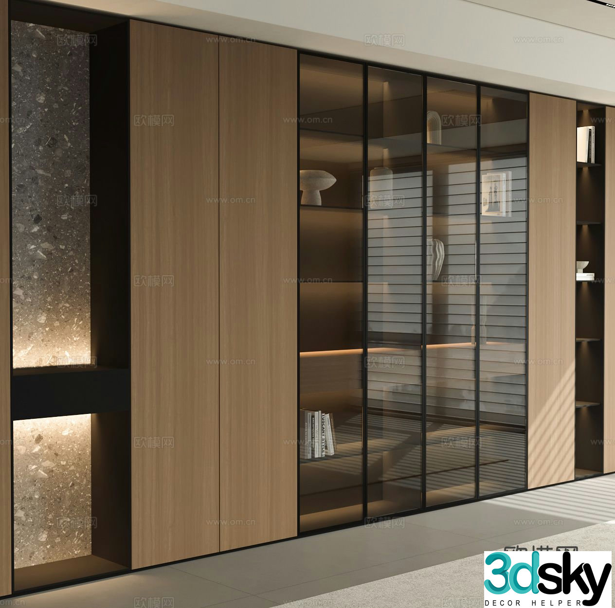 Modern bookcase 3d model