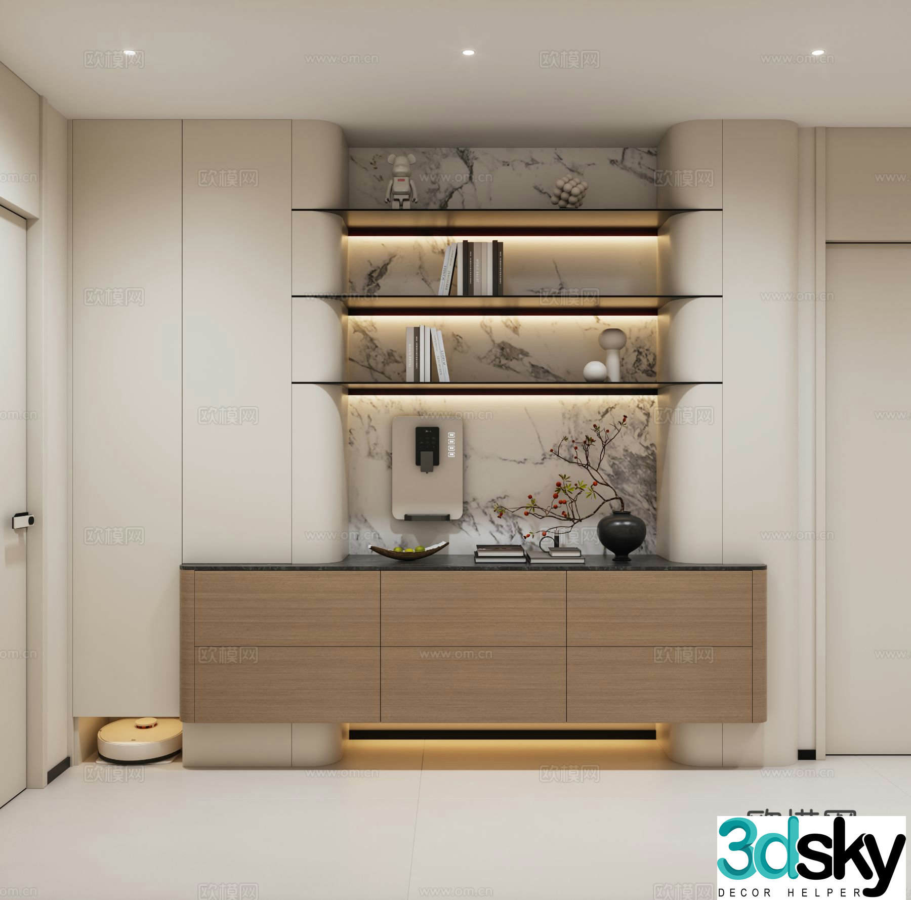 Modern tea cabinet 3d model