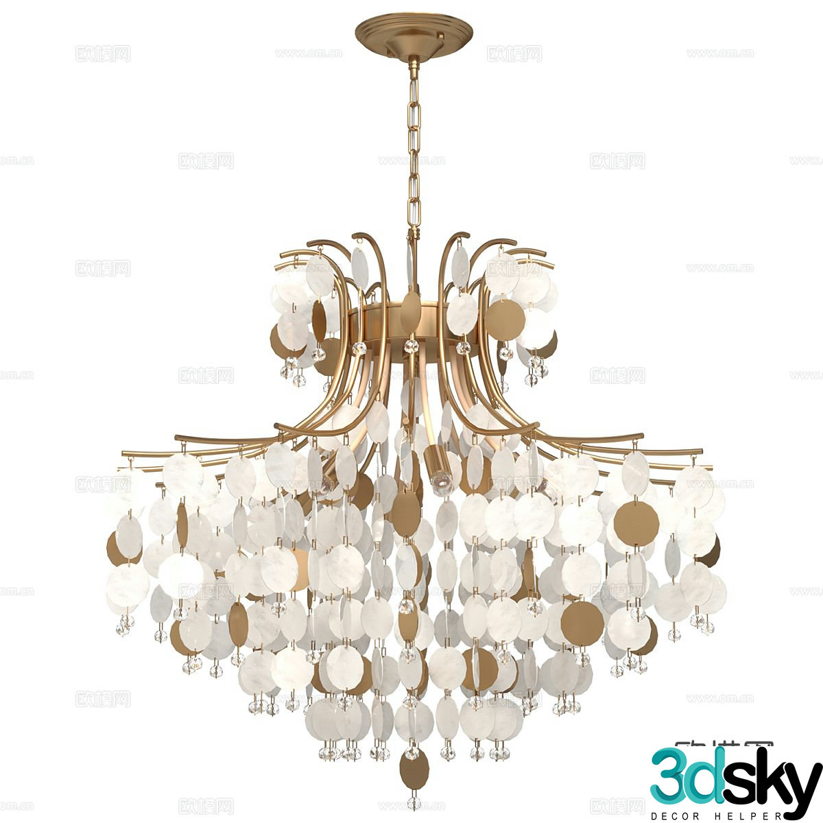 Light luxury chandelier lobby chandelier living room chandelier 3D model