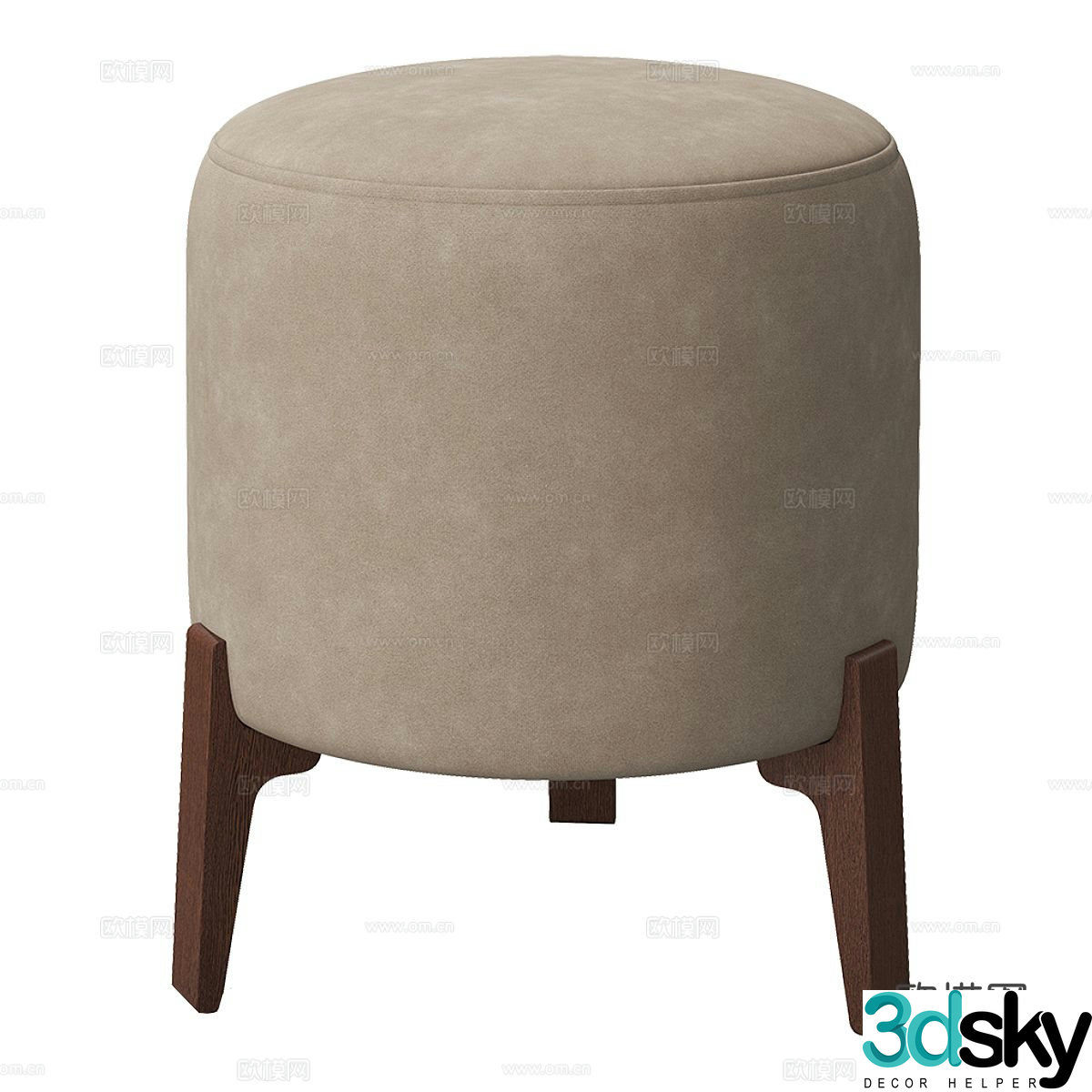 Nordic simple low stool stool round stool sofa stool 3d model