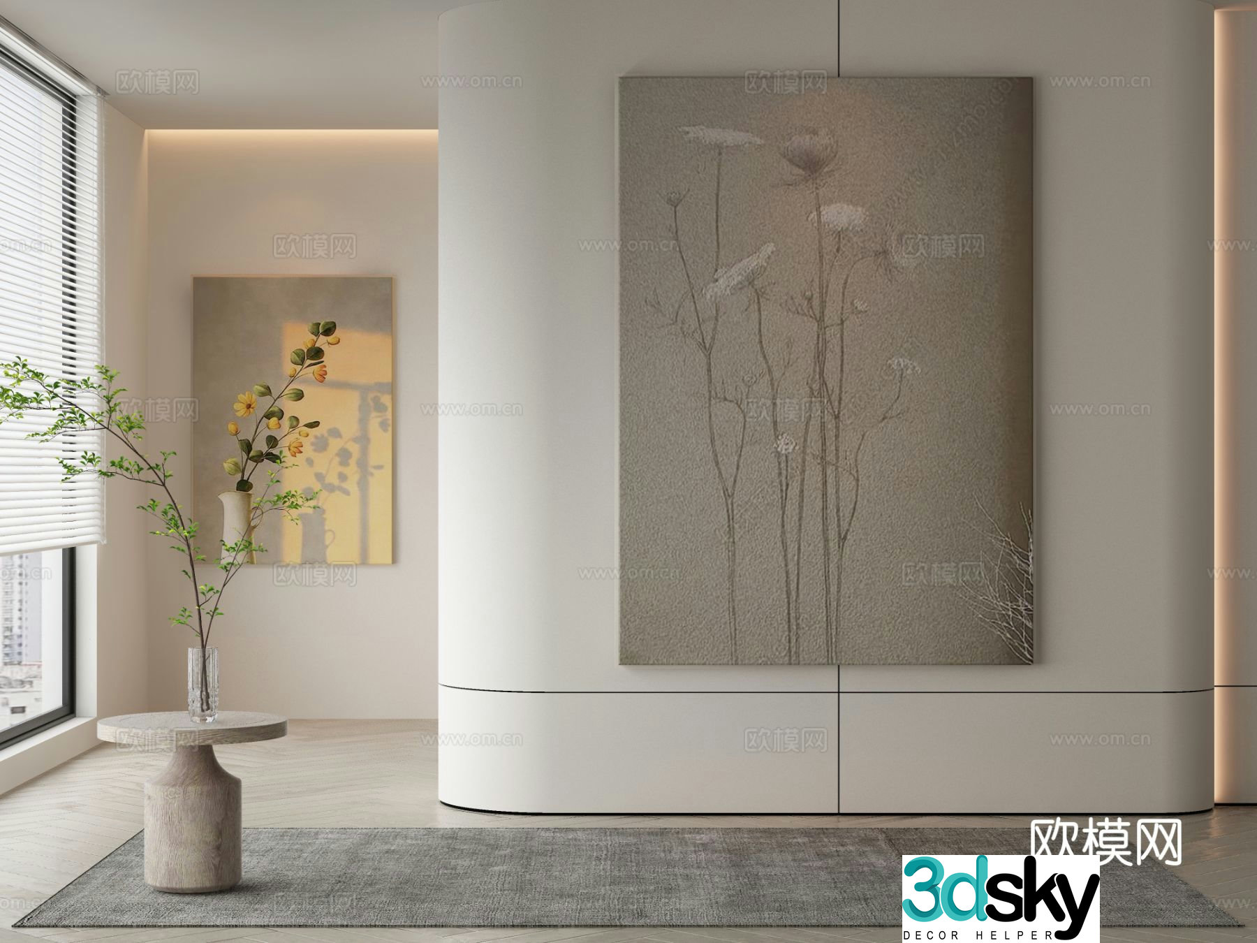 Modern decorative painting art painting hanging painting 3d model