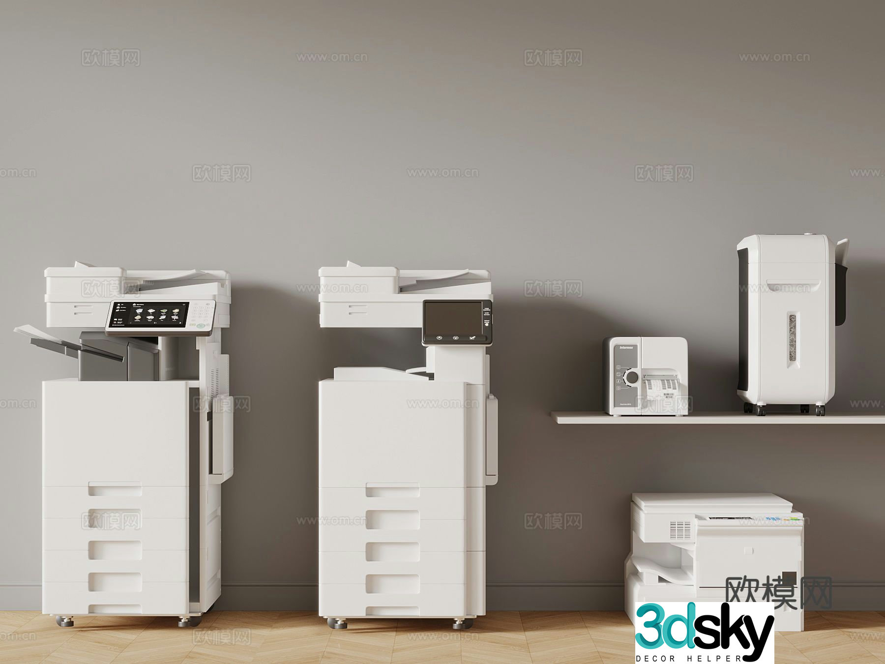 Modern printer shredder 3d model