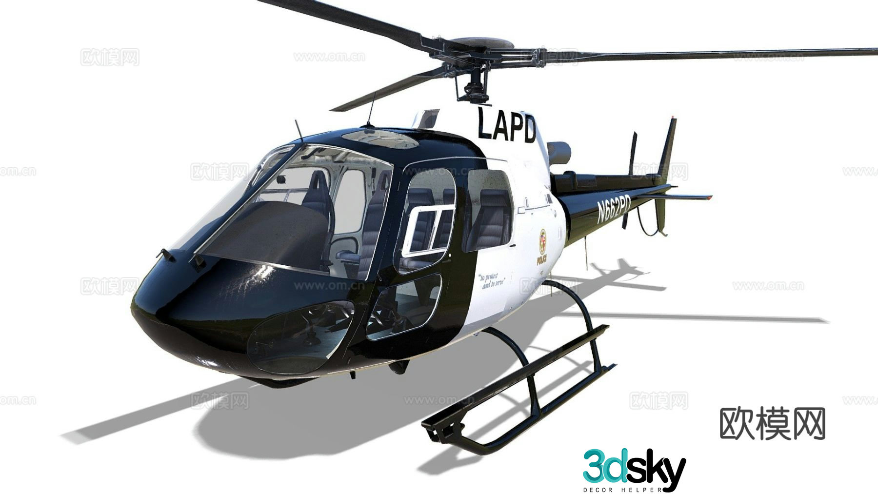 Police Helicopter Law Enforcement Helicopter 3d model