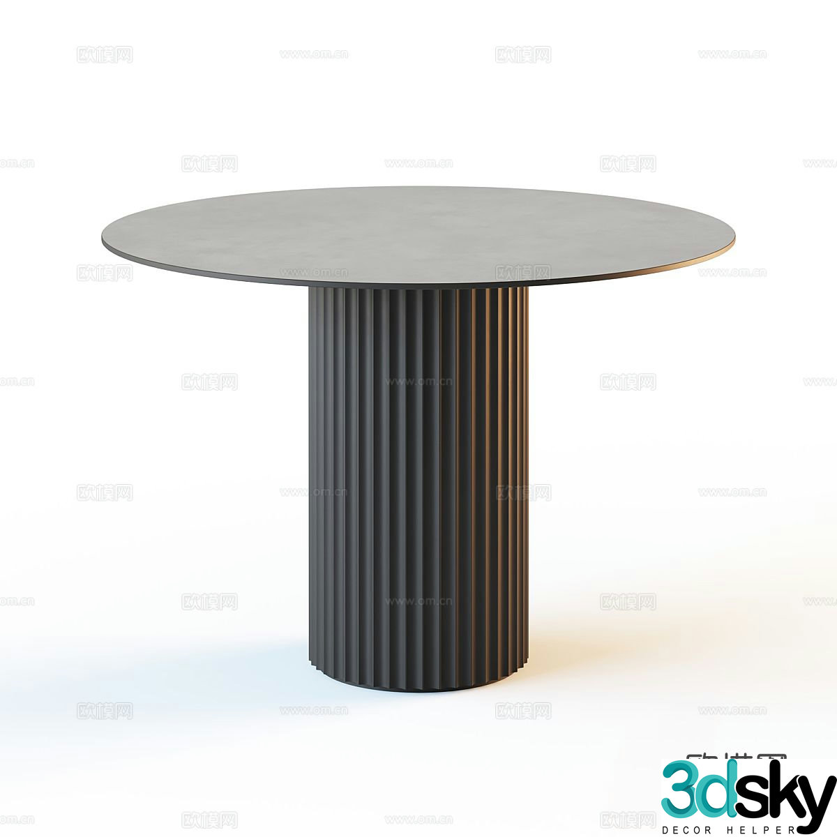 Minimalist dining table round dining table 3d model