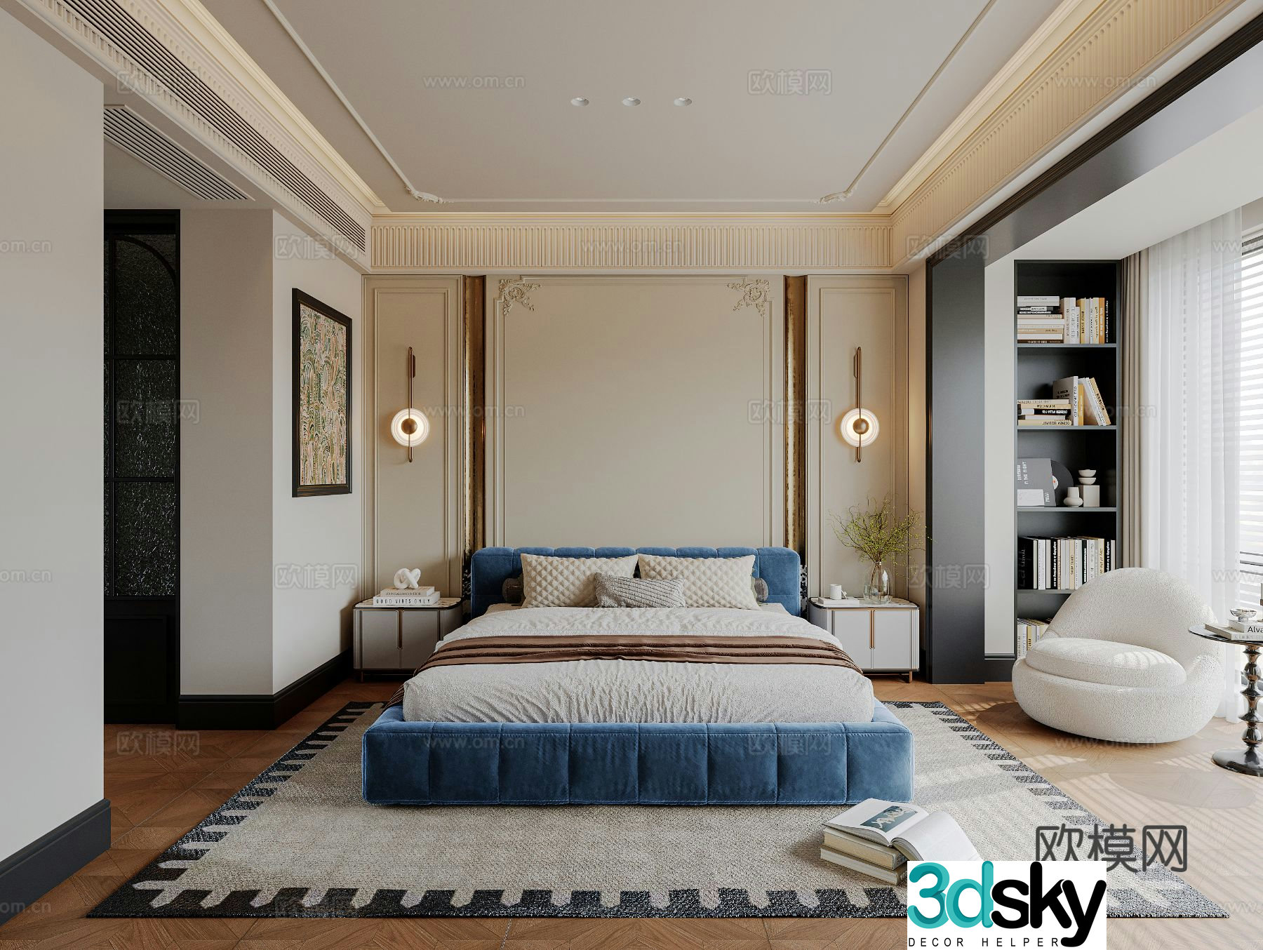 French bedroom master bedroom 3d model