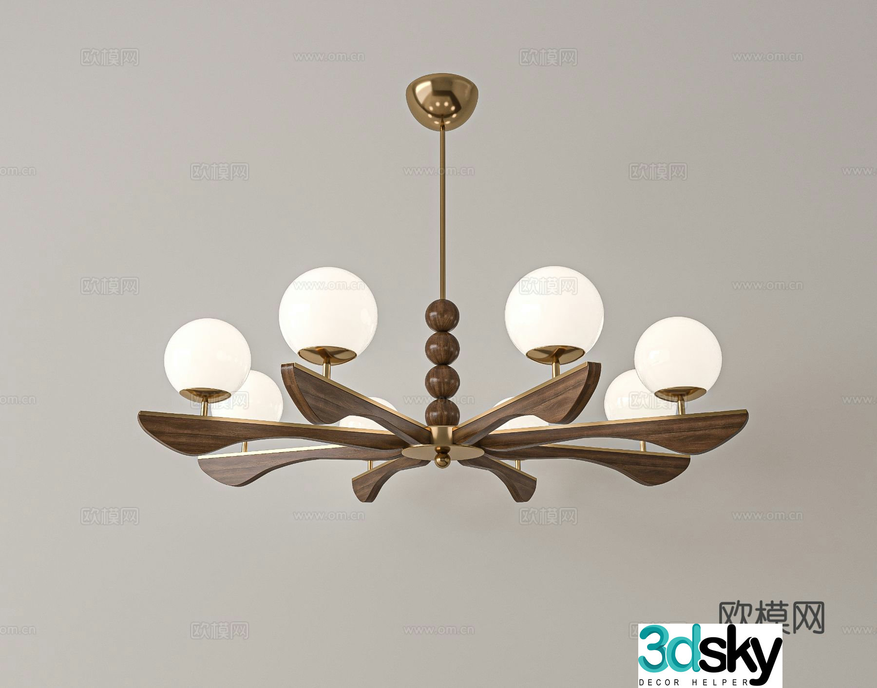 Medieval style chandelier living room chandelier 3d model