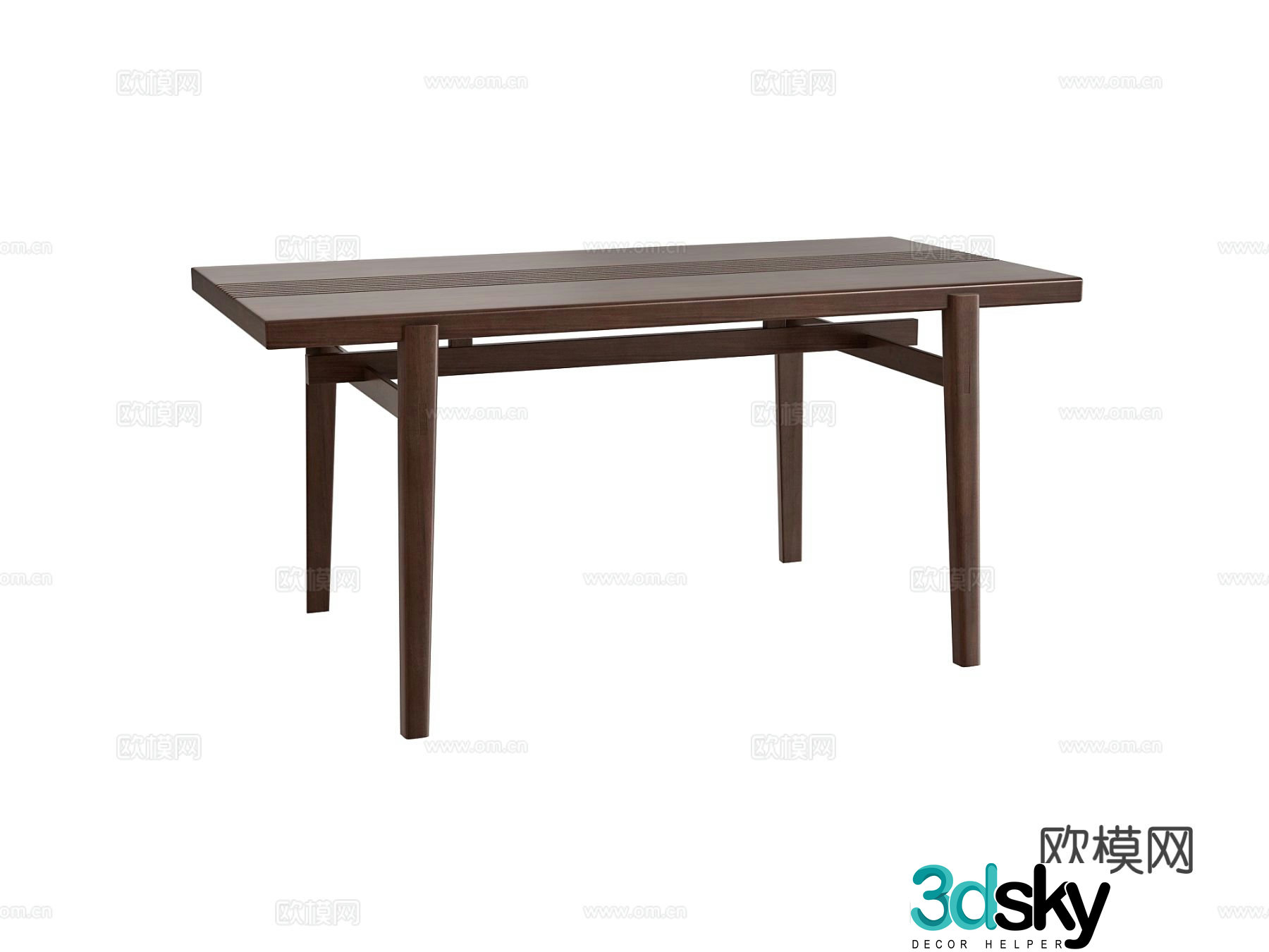 New Chinese dining table wooden table 3d model