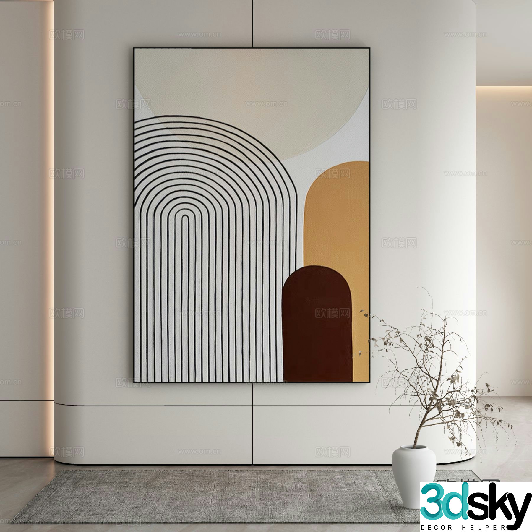 Decorative painting art painting hanging painting 3d model