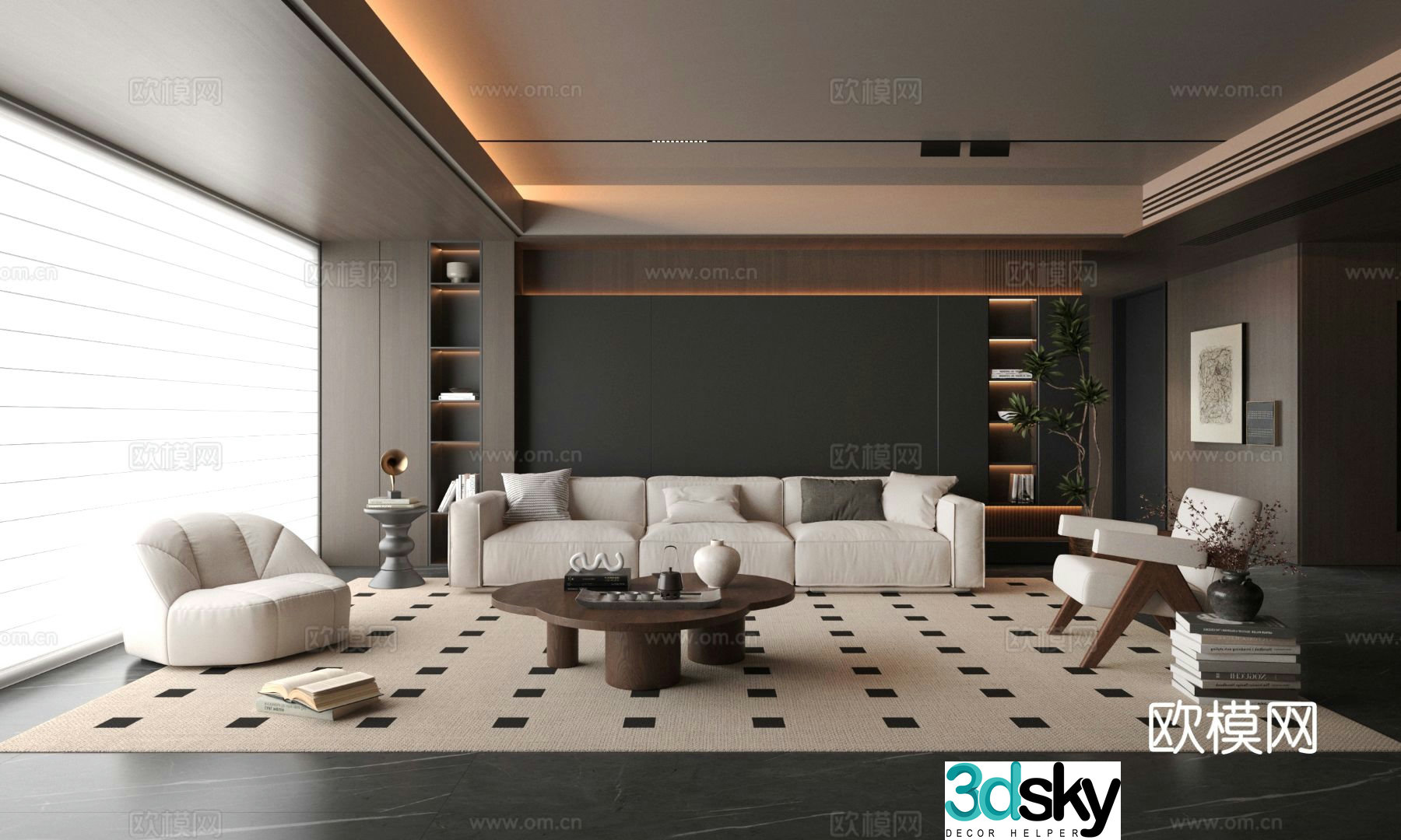 Modern living room 3d model