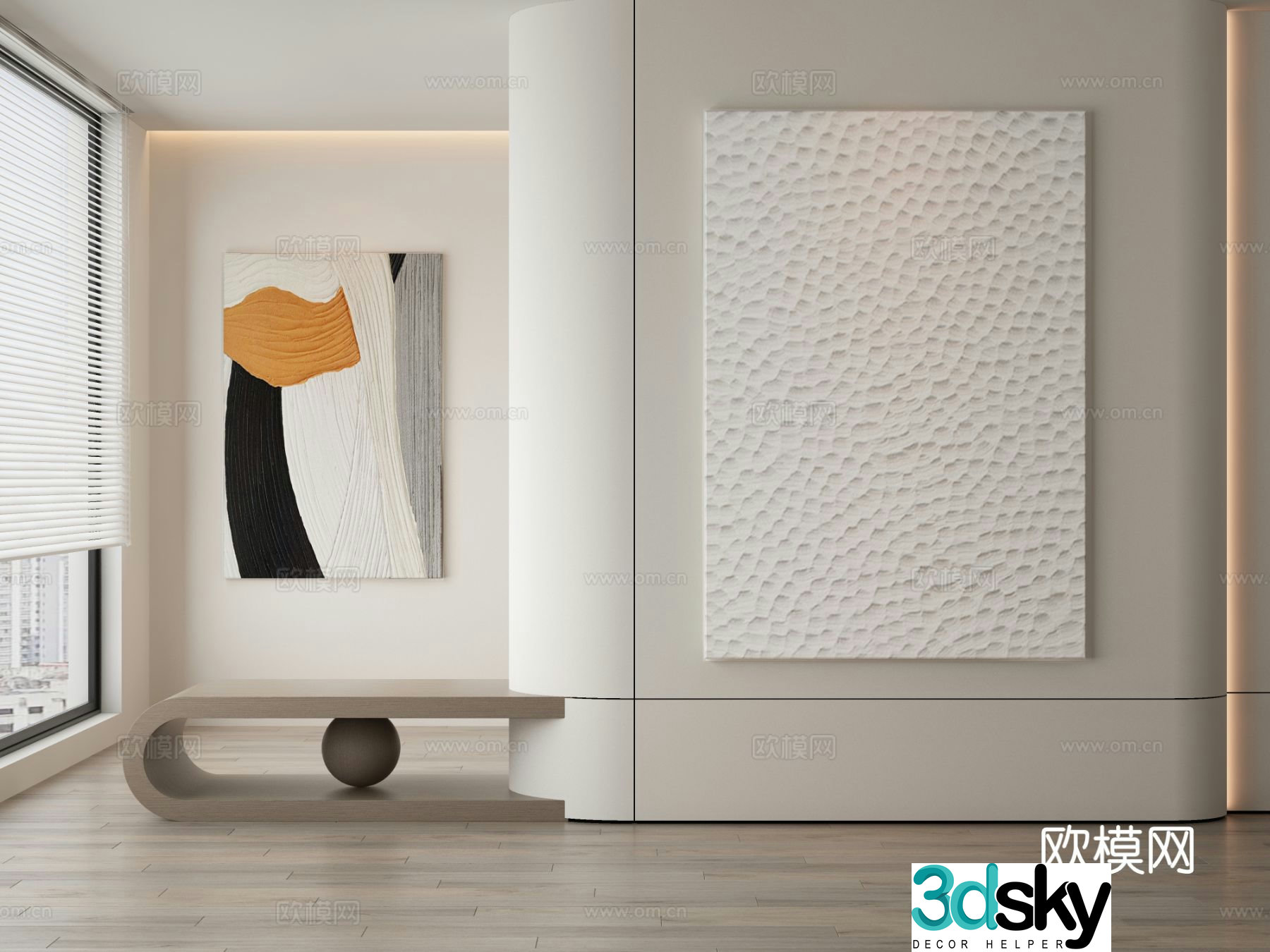 Modern decorative painting abstract painting art painting 3d model