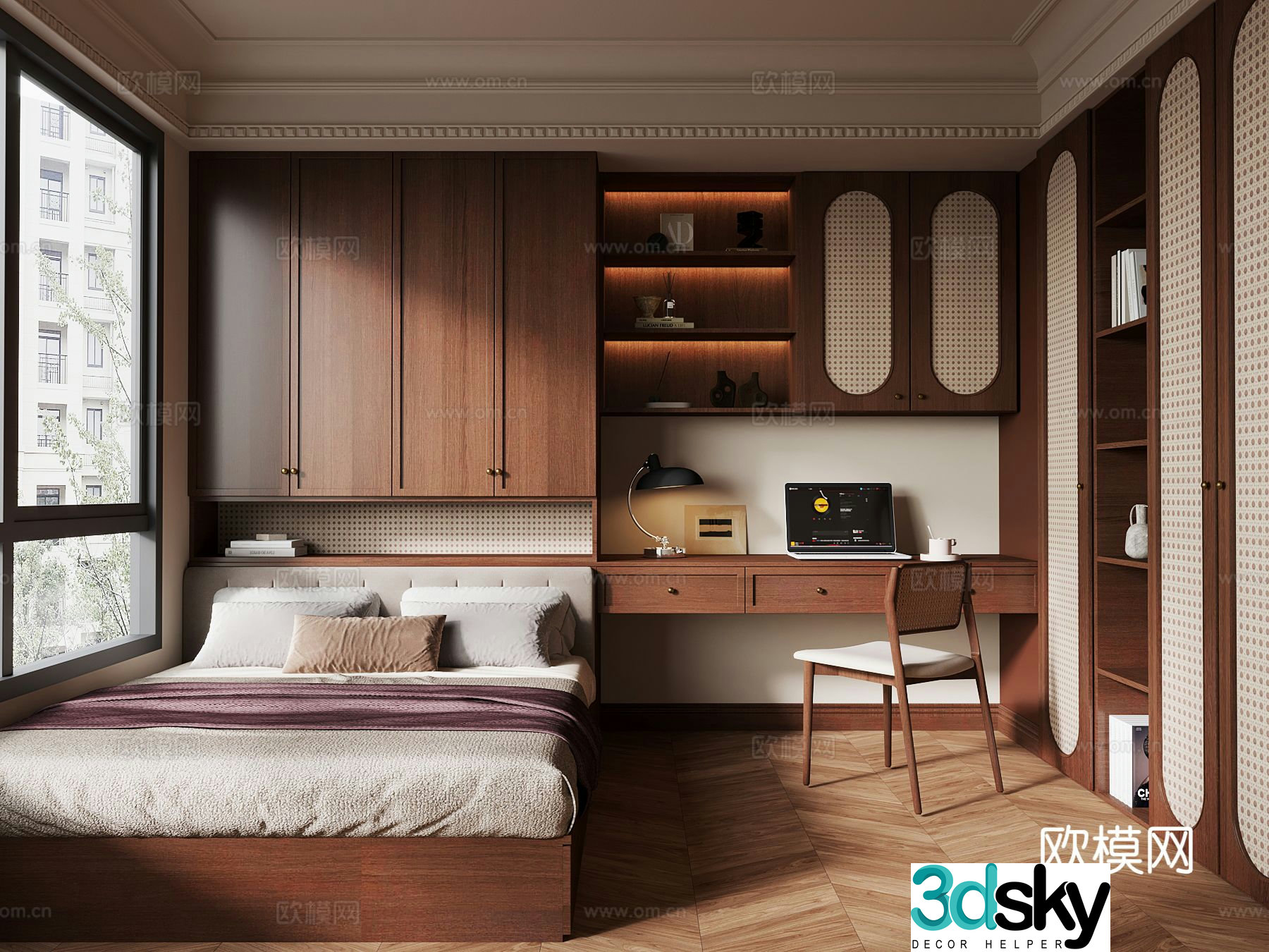 Medieval style tatami bedroom 3d model