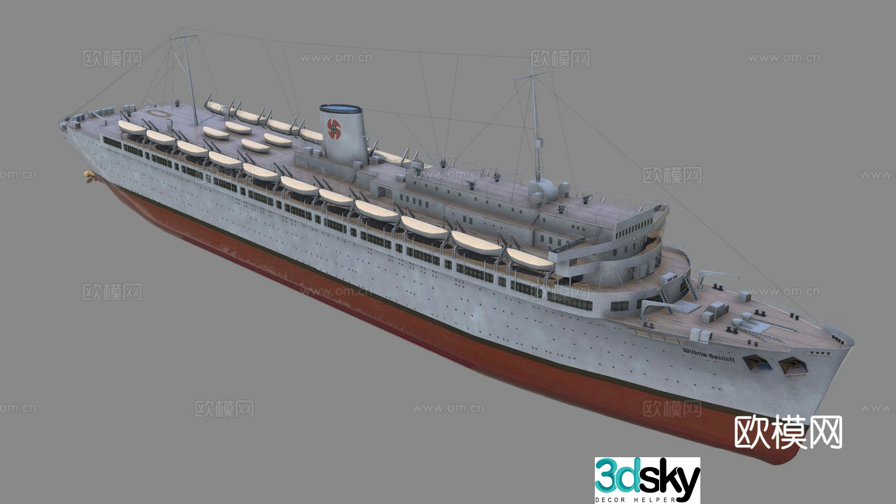 Wilhelm Gustloff cruise ship ship 3d model
