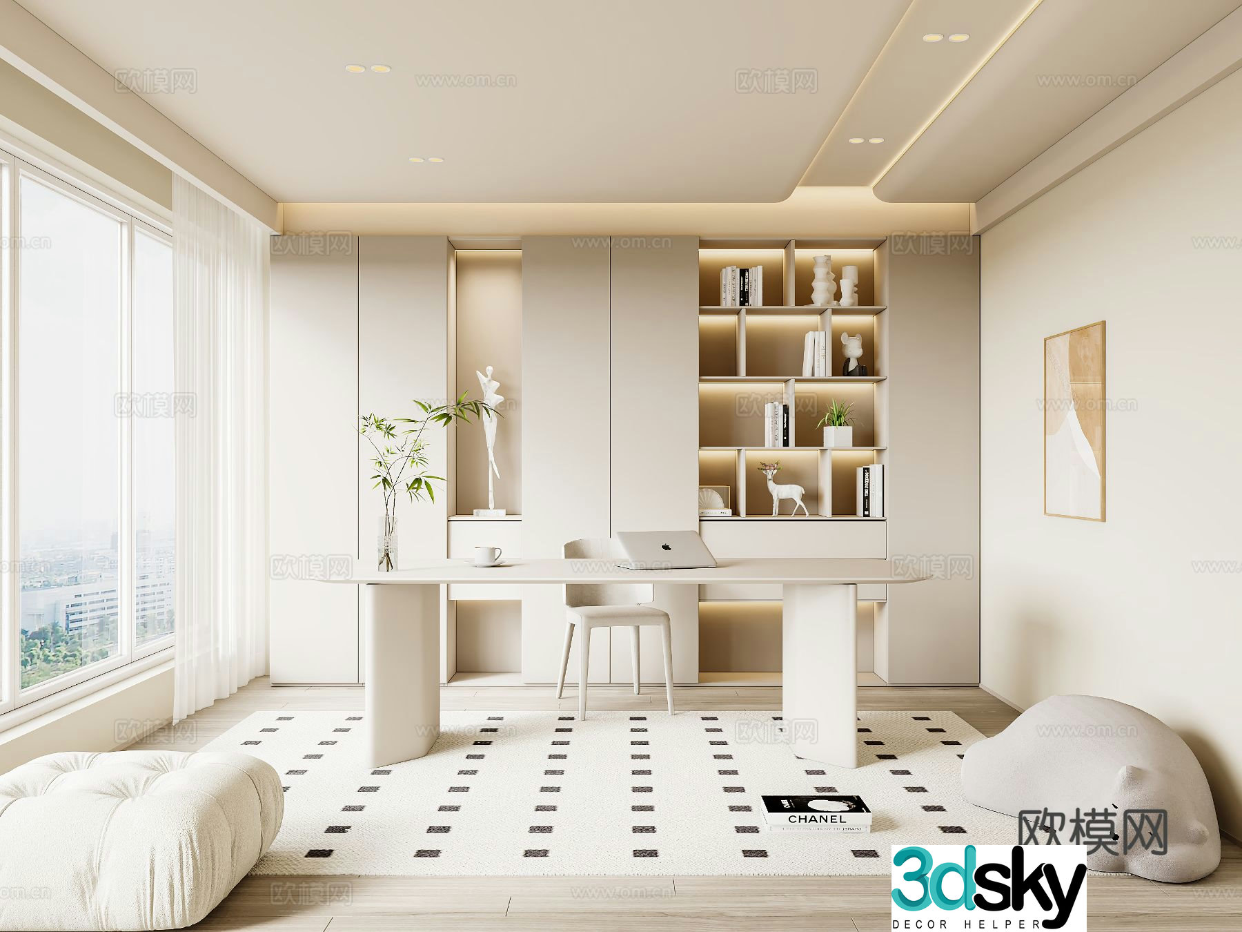 Cream style study 3d model