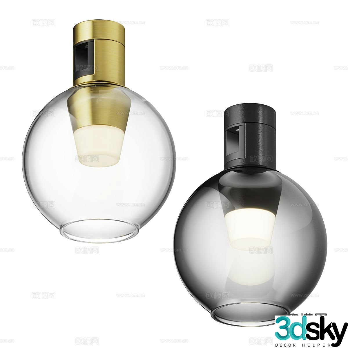 Glass downlight spotlight 3d model