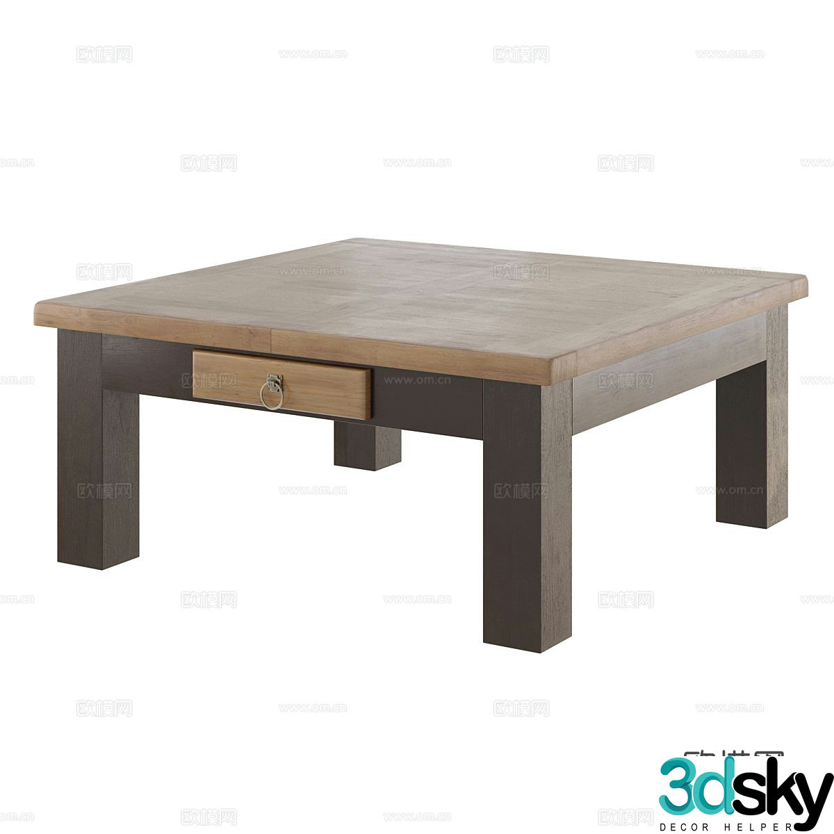 Nordic simple coffee table wooden coffee table 3d model