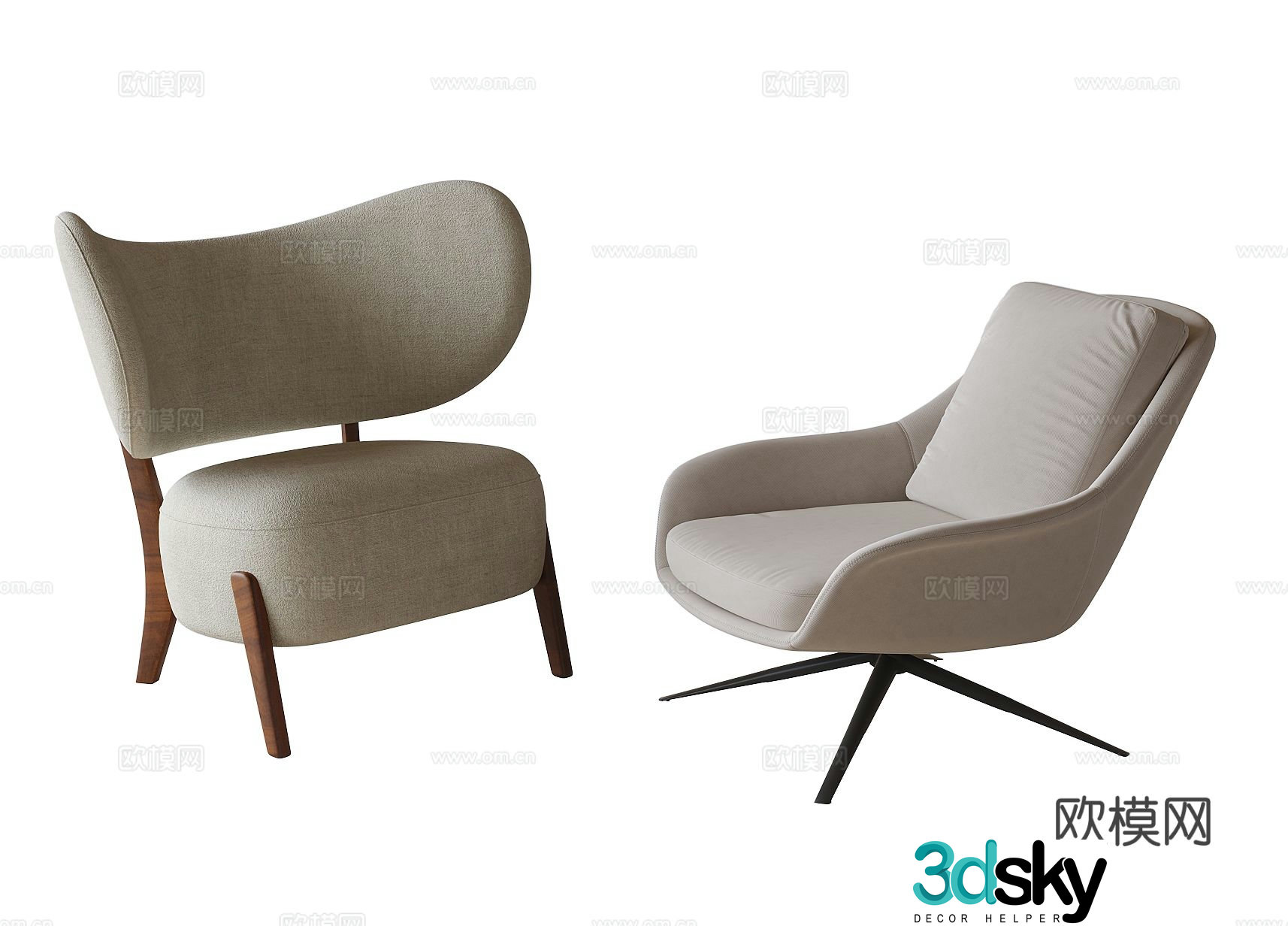 Modern leisure chair sofa chair 3d model