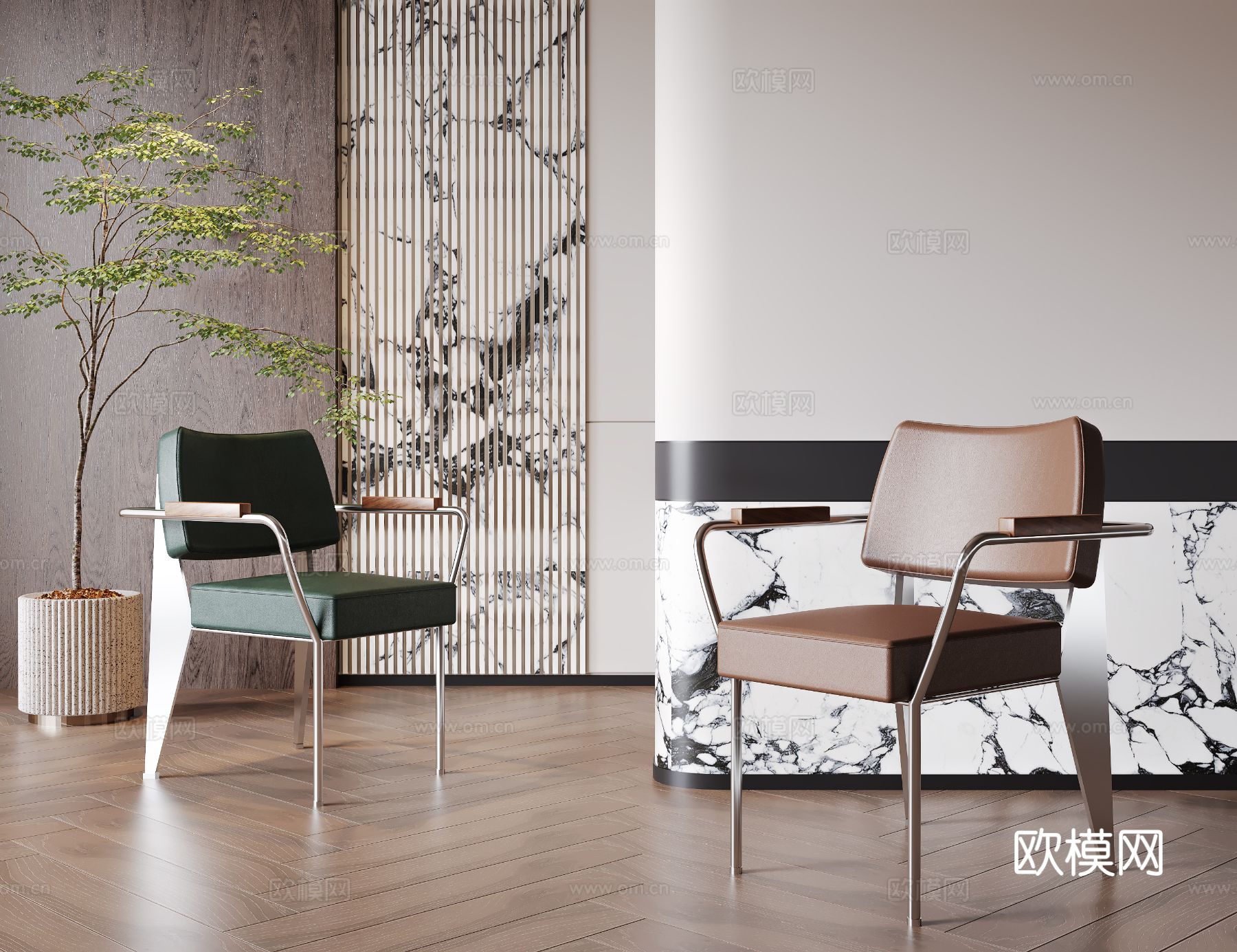Modern single chair tea chair dining chair dressing chair metal chair 3d model