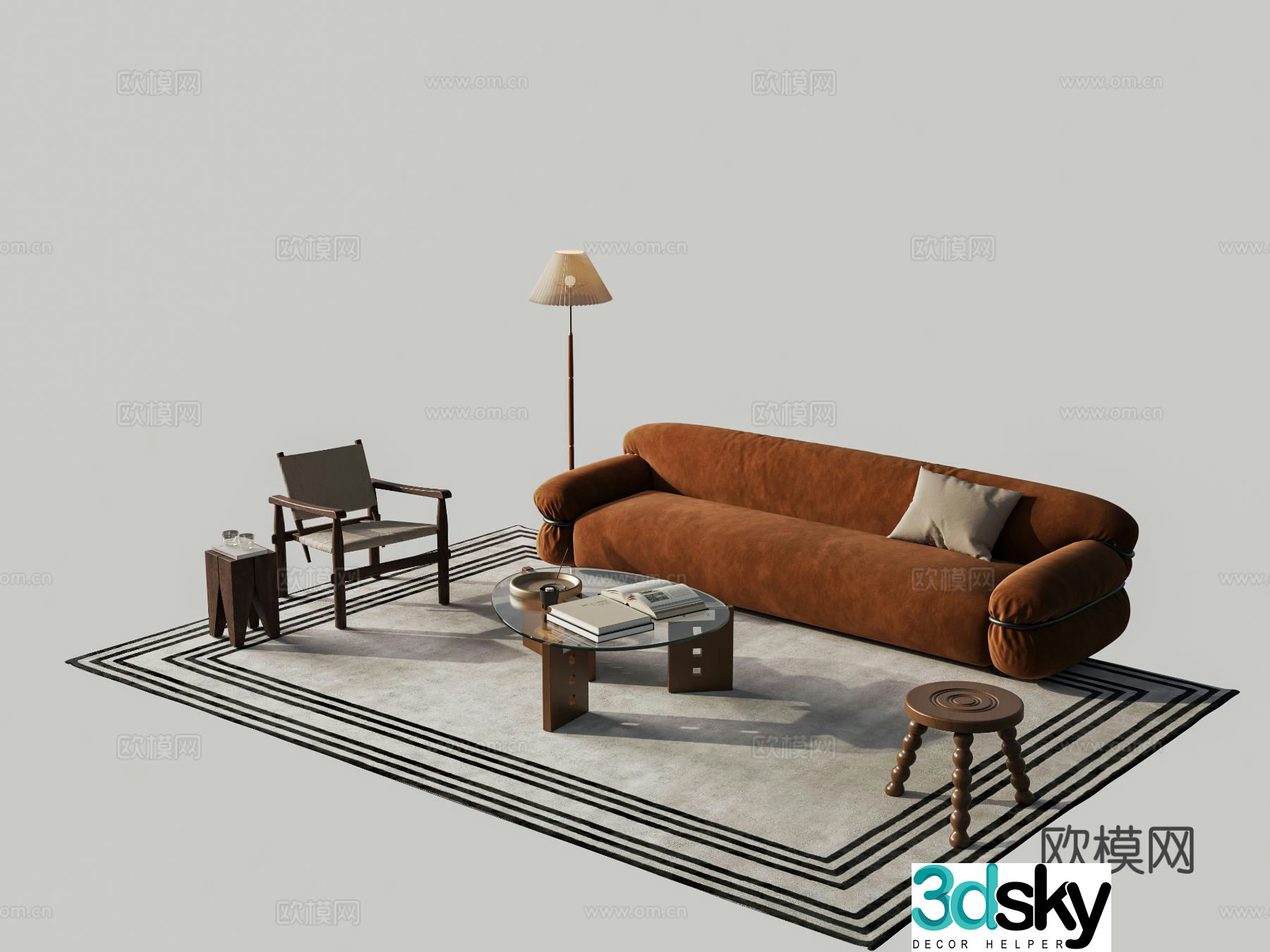Medieval style modular sofa 3D model