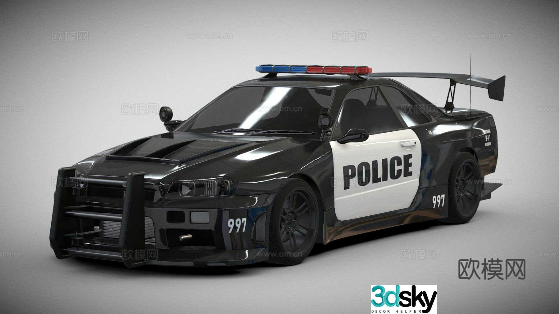 GT-RR34 police car 3d model