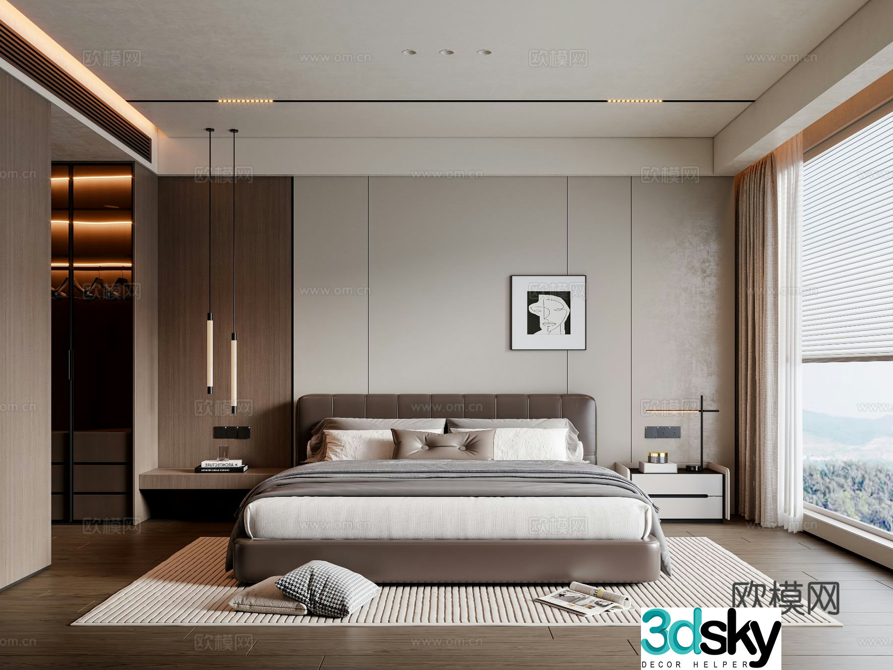 Italian style bedroom master bedroom 3d model