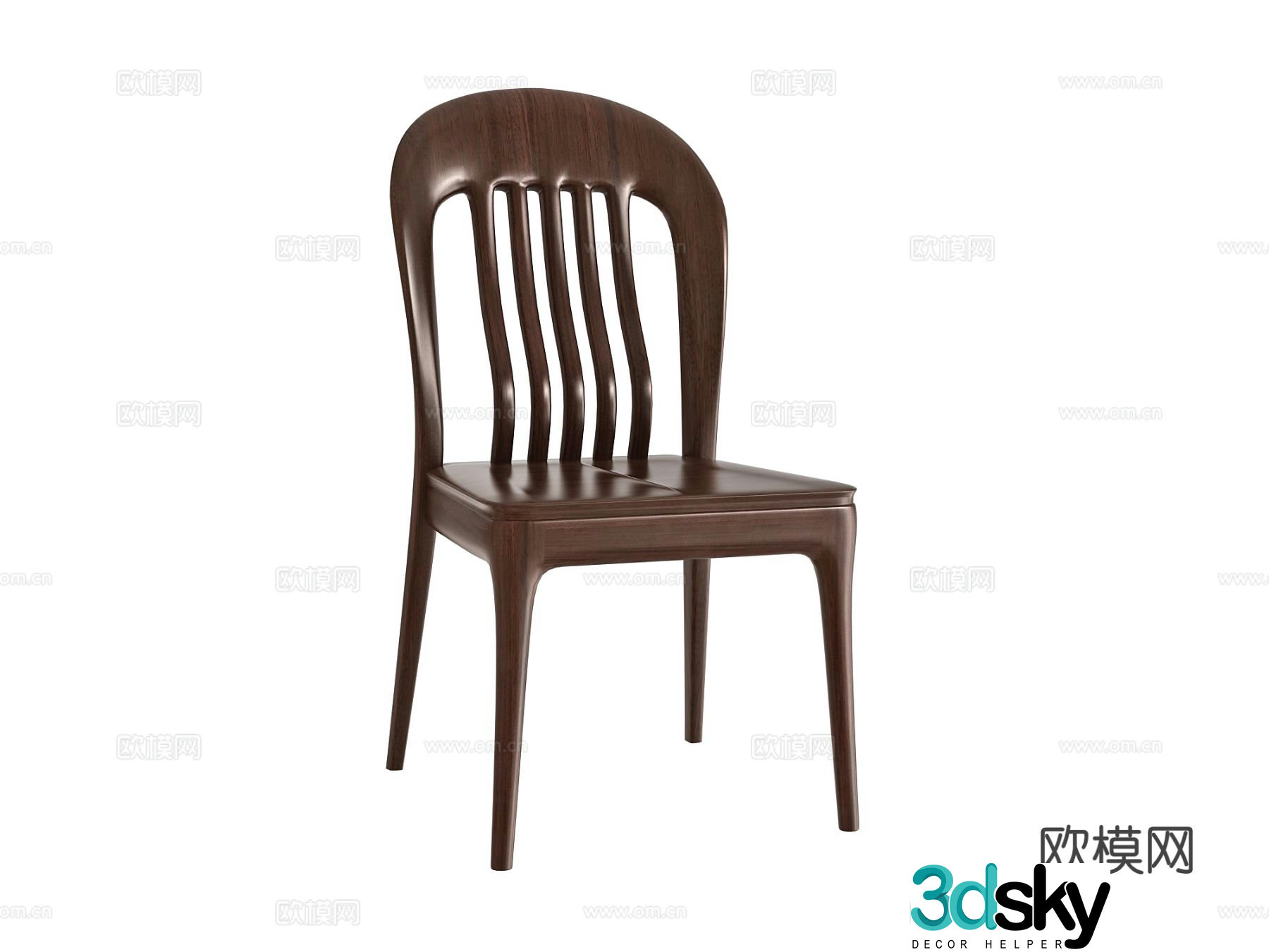 Chinese style chair dining chair back chair 3d model