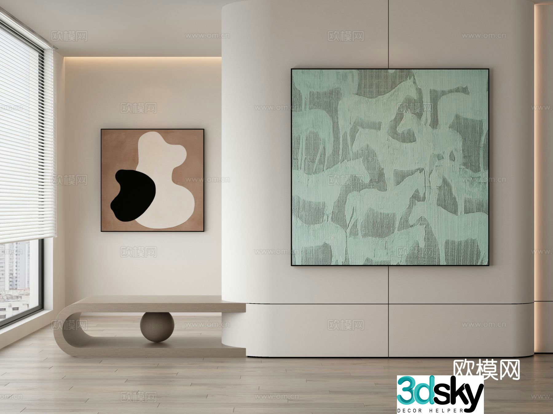 Modern decorative painting art painting abstract painting 3d model