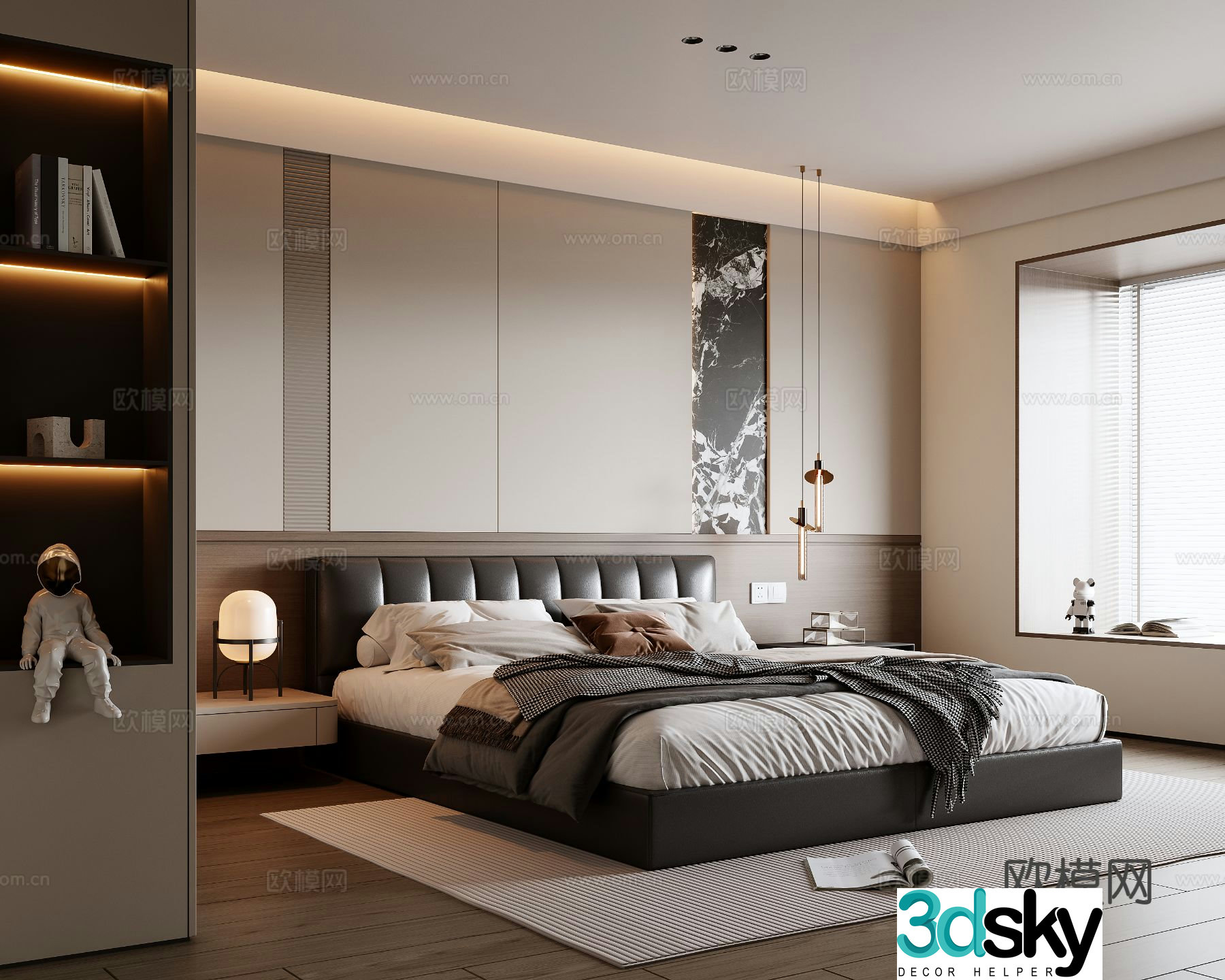 Italian style bedroom master bedroom 3d model