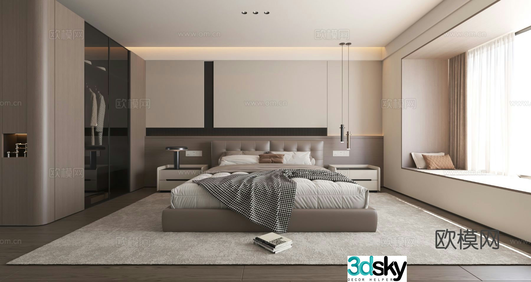Italian style bedroom master bedroom 3d model